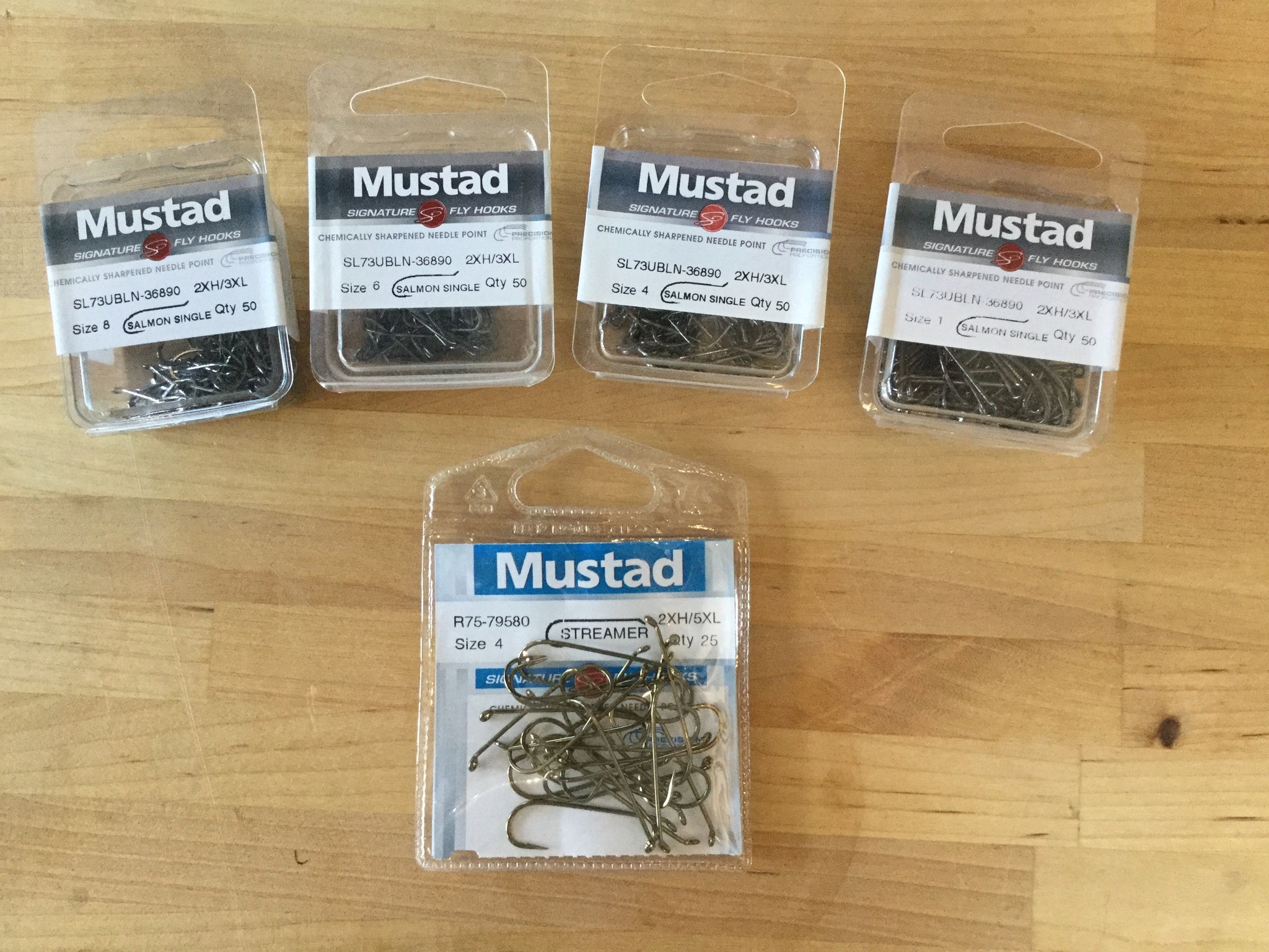 Mustad Nickel Steelhead Hooks Size 4 #92168 100 Hooks